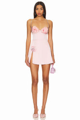 Calantha Pink Flower Diamond Mini Dress | Dress In Beauty